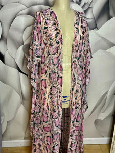 Pink Snake Print Caftan