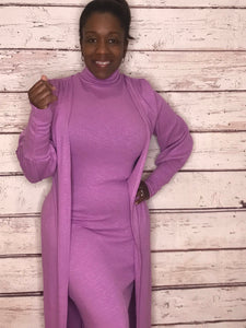 Lilac Knit Duster